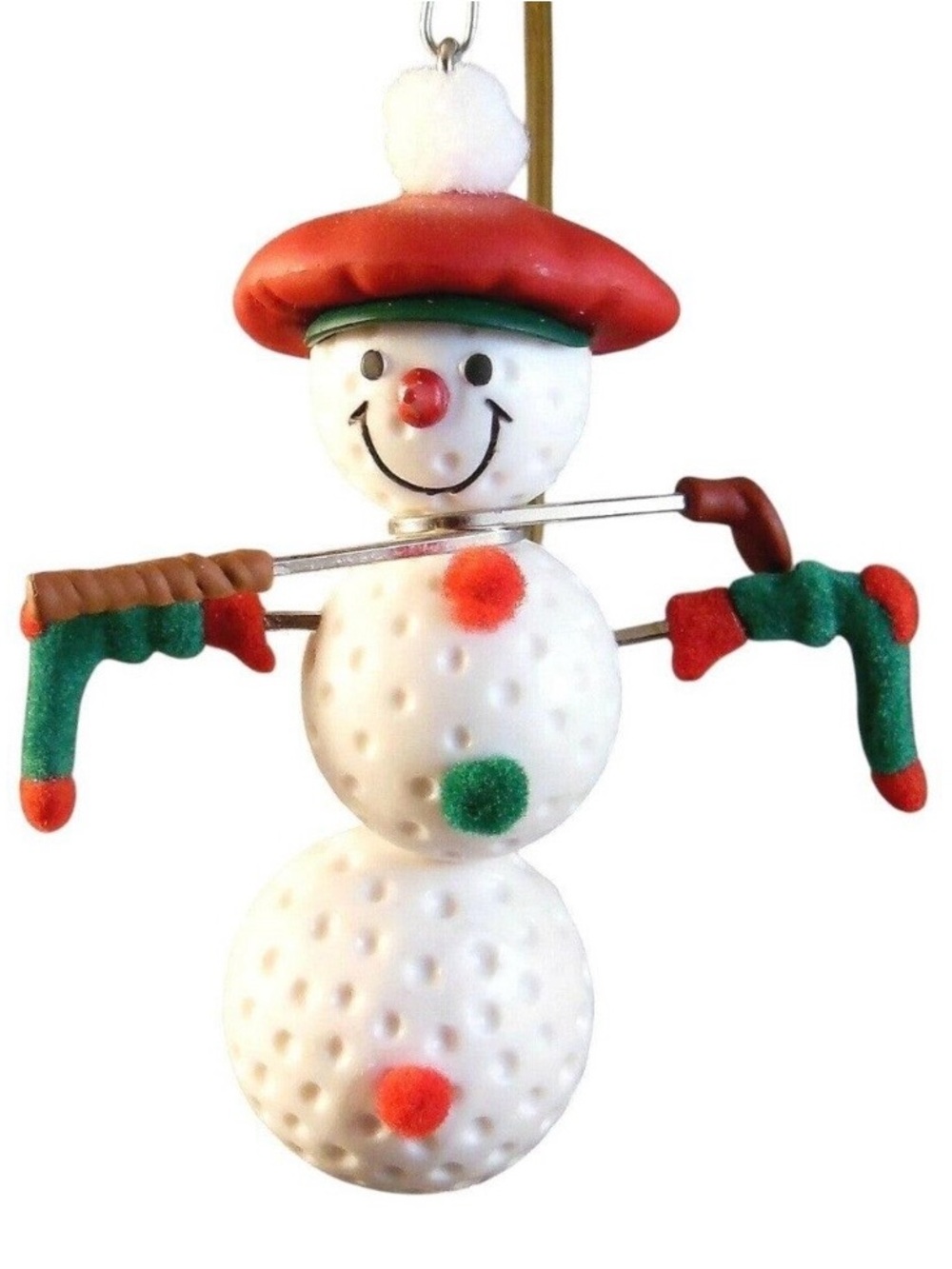 2004 Over Par Snowmen Golf Hallmark White Snowman Golf Ball Ornament